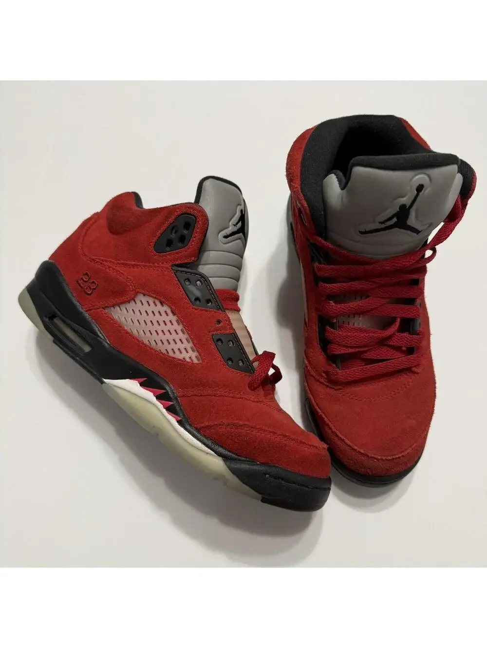 Nike Air Jordan 5 Retro Raging Bull Red Suede GS Shoes 440888-600 Size 6 - Picture 1 of 8